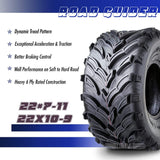 Set 4 Road Guider ATV/UTV Tires 22×7-11 Front & 22×10-9 Rear /6PR 20mm Deep Tread Honda Recon 250 Suzuki Ozark 250